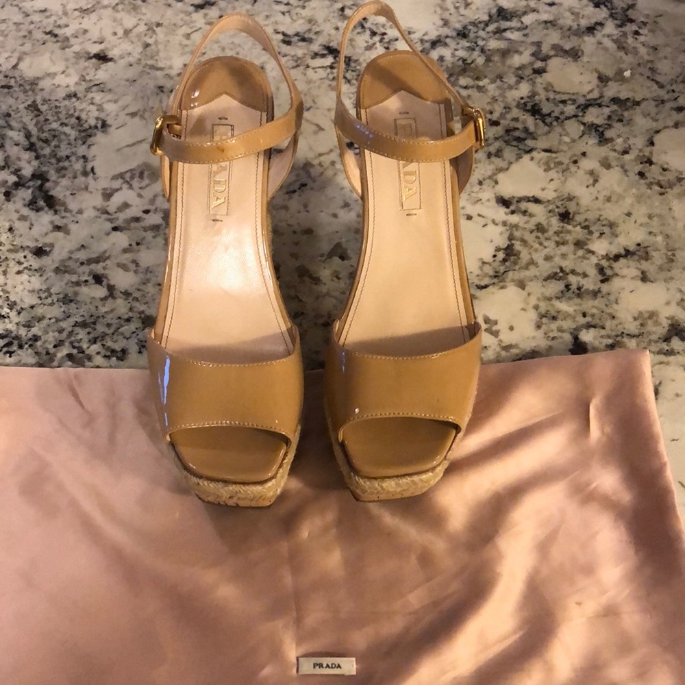 Authentic never been worn Prada sandal wedge